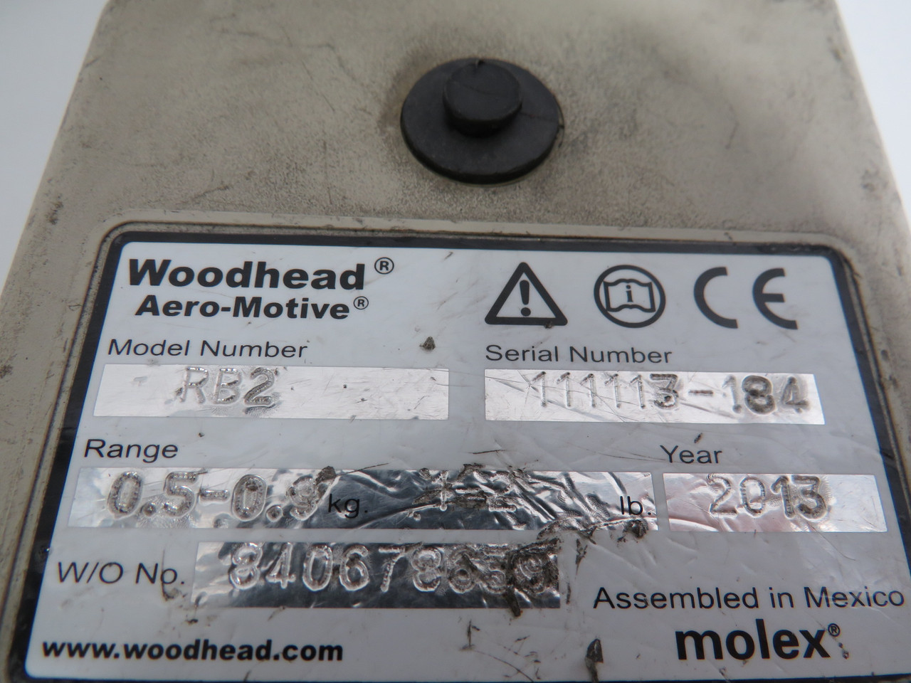 Woodhead RB2 Aero-Motive Balancer .4-2.0LB (0.5-0.9Kg) Capacity 5.24' Cable USED