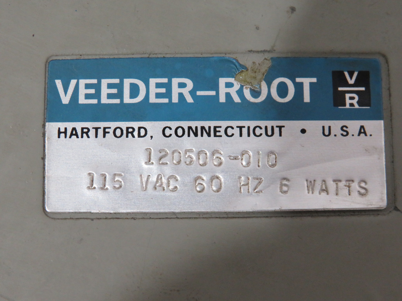 Veeder-Root 120506-010 Heavy Duty Totalizer 115VAC 60Hz 6W USED