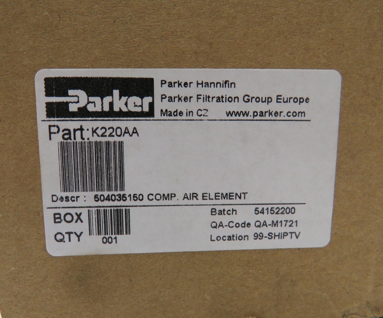 Parker K220AA Oil-XPlus Replacement Air Filter *Damaged/Open Box* NEW