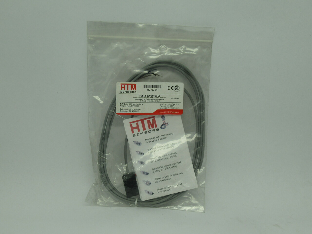HTM FQP2-2802P-B3U2 Inductive Proximity Sensor 10-30V 200mA 2mm Cable 2m NWB