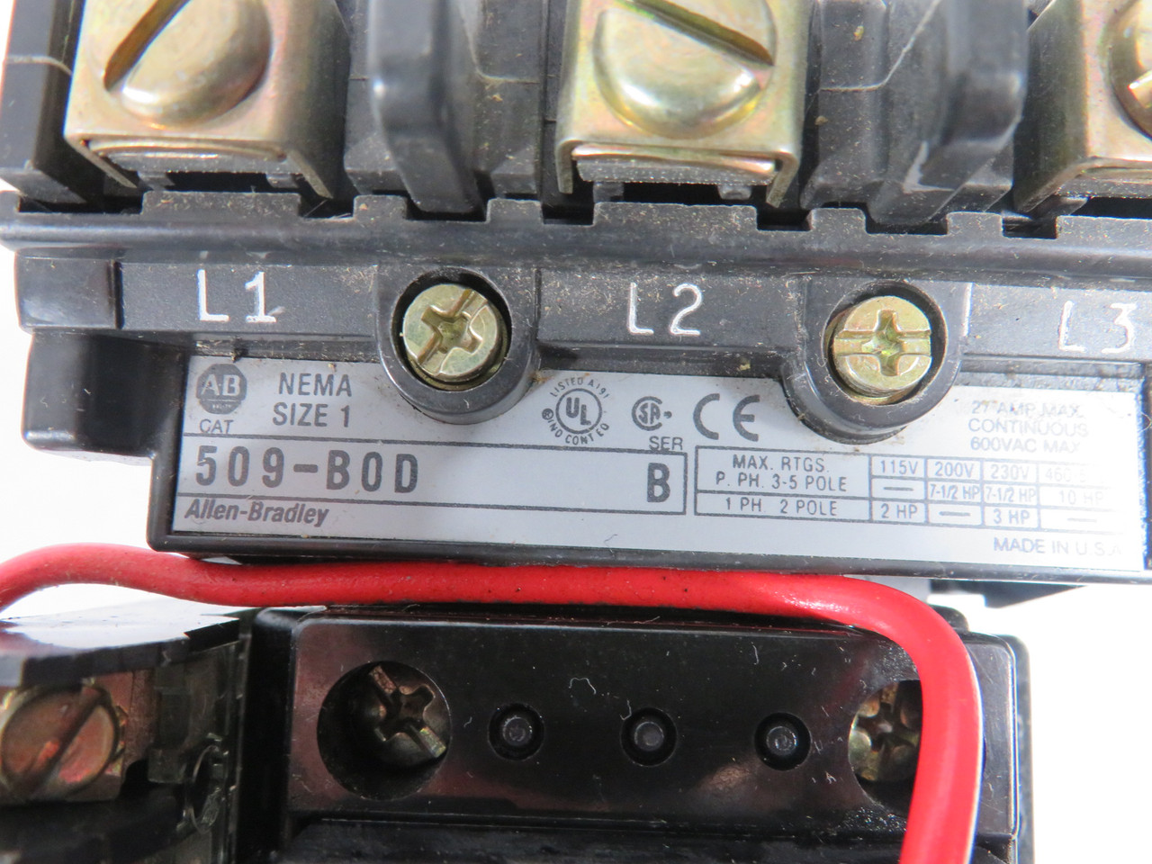 Allen-Bradley 509-BOD-90 Non-Reversing Starter NO RELAY/RUST/MISSING SCREWS USED