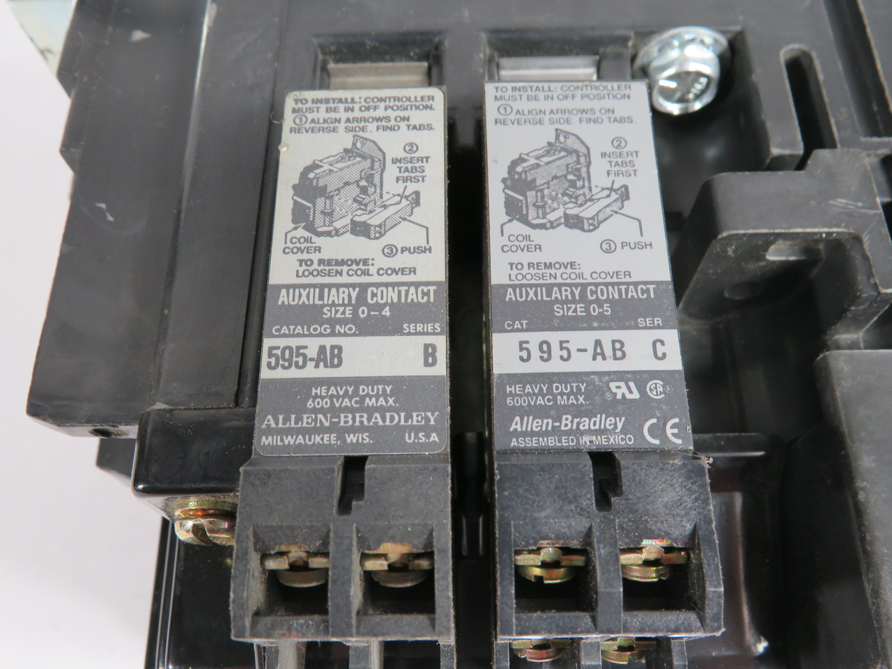 Allen-Bradley 500F-DOD930-90011 Feed-Through Contactor Ser A MISSING SCREWS USED