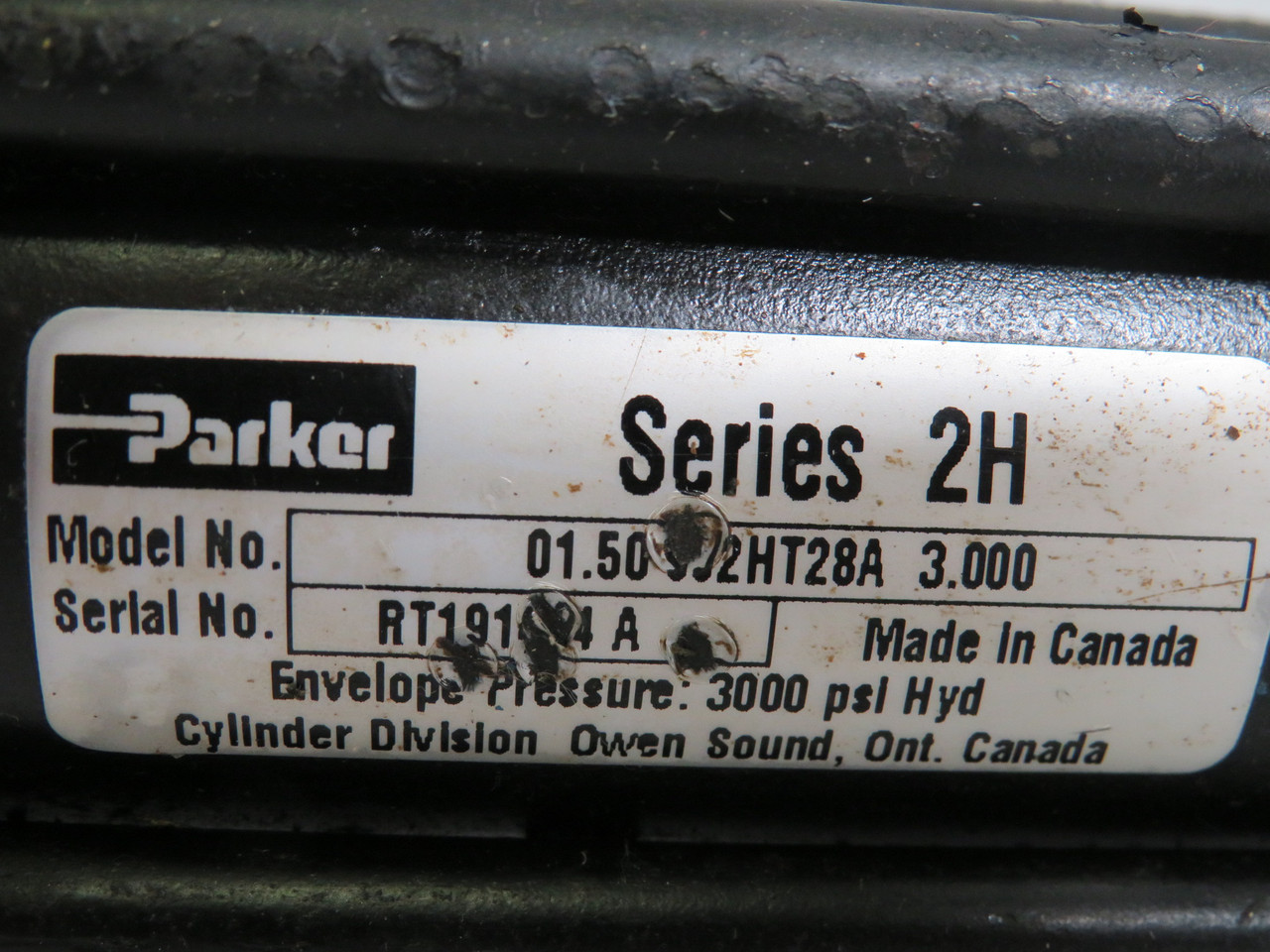 Parker 01.50JJ2HT28A-3.000 Hydraulic Cylinder 1.5" Bore 3" Stroke USED