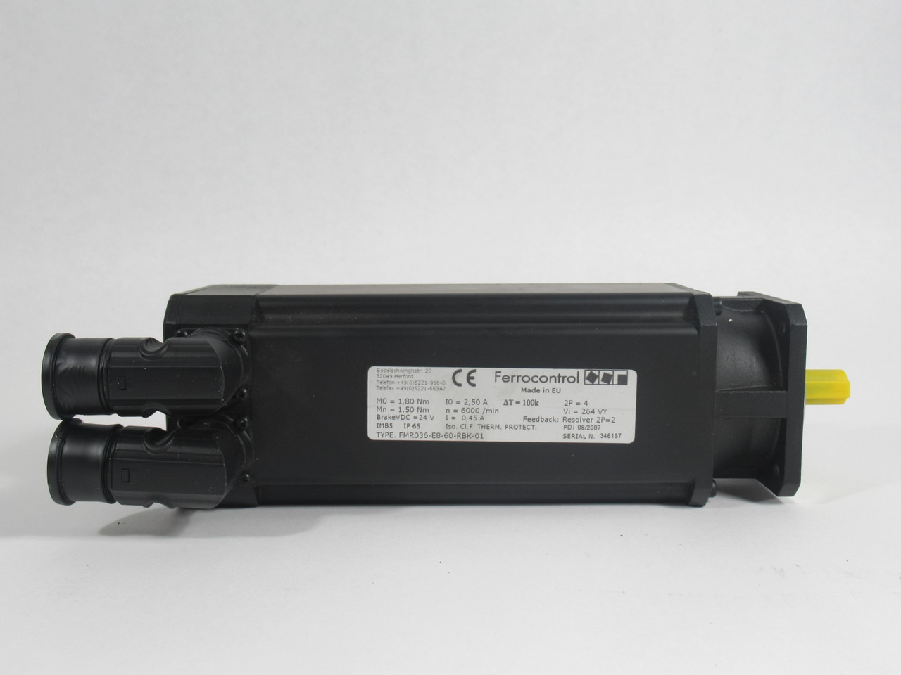 Ferrocontrol FMR036-E8-60-RBK-01 Servo Motor 6000RPM 24VDC *Open Box* NEW