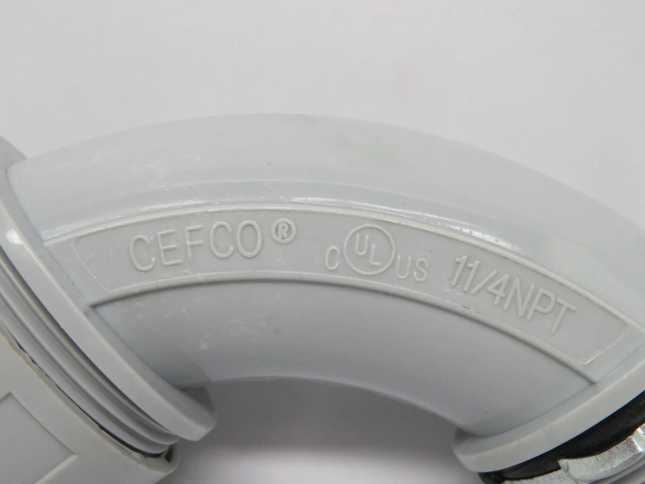 Cefco FNMC-B Plastic 1-1/4" 2-Piece 90 Degree Elbow Conduit Fitting USED