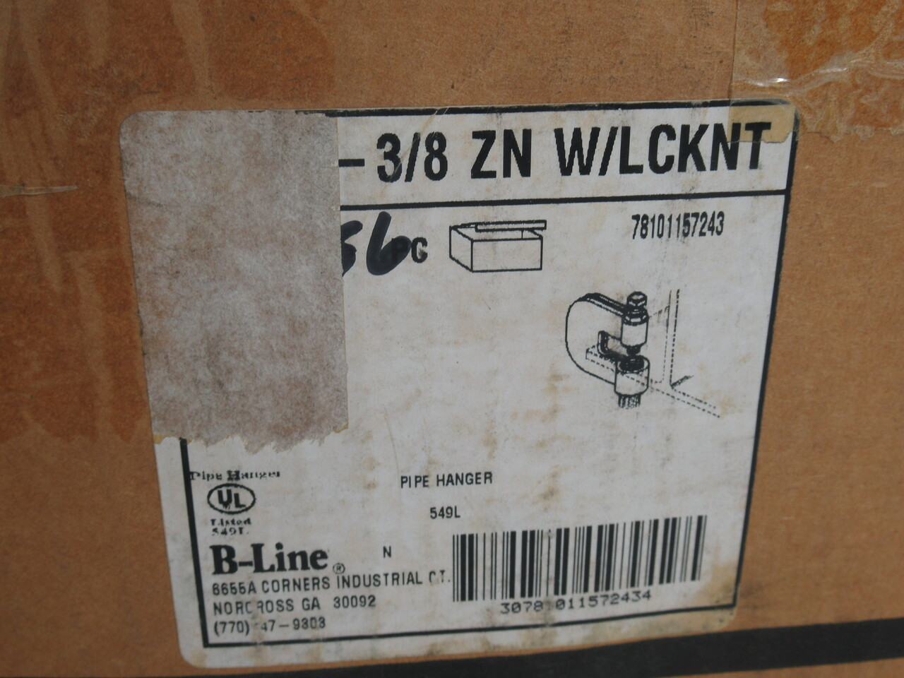 B-Line B351L-3/8 Beam Clamp 3/8" Lot of 27 *Damaged Box & Shelf Wear* NEW