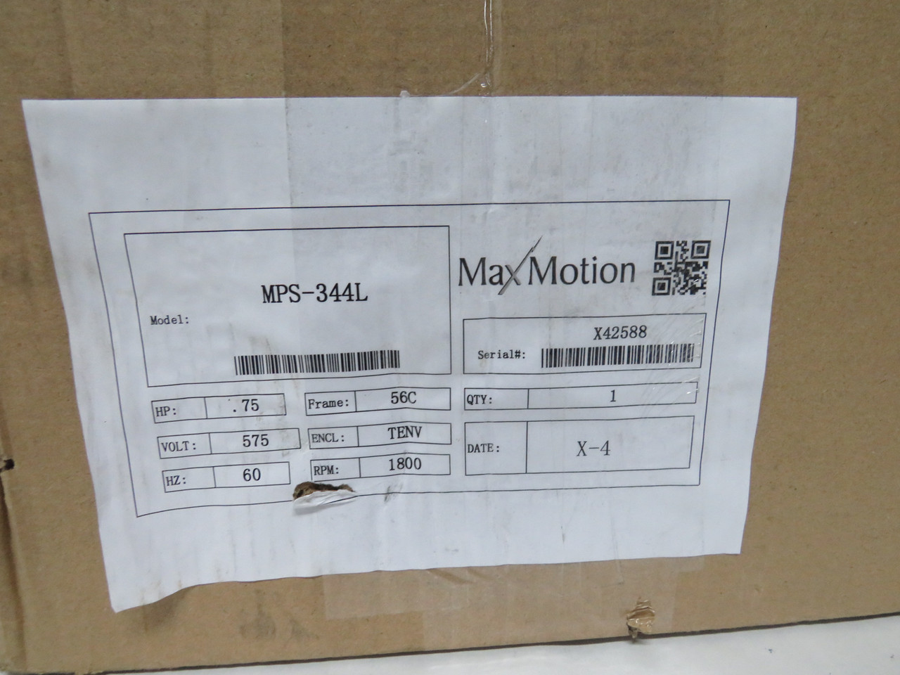 MaxMotion .75HP 1800RPM  575V 56C TENV 60Hz NEW