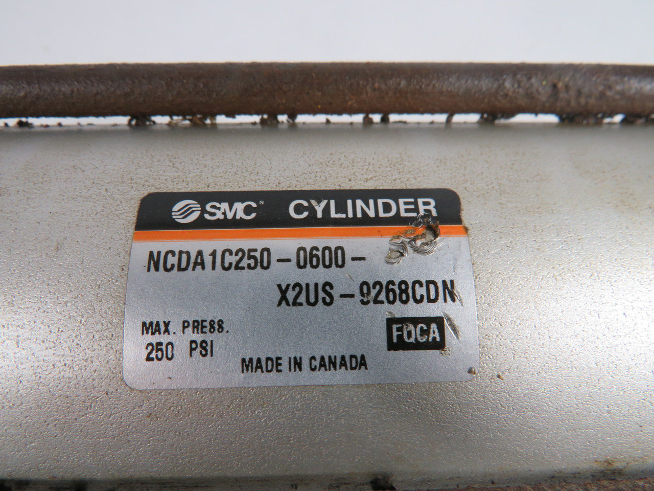 SMC NCDA1C250-0600-X2US-9268CDN Cylinder 2.5"Bore 6"Stroke *Rusted Tie-Rod* USED