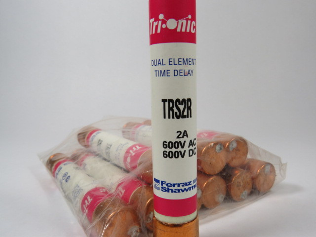 Ferraz Shawmut TRS2R Dual Element Time Delay Fuse 2A 600V Lot of 10 USED