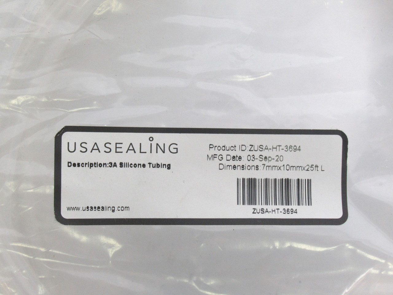 USA Sealing ZUSA-HT-3694 3A Silicone Tubing 7mm ID 10mm OD 25FT L NWB