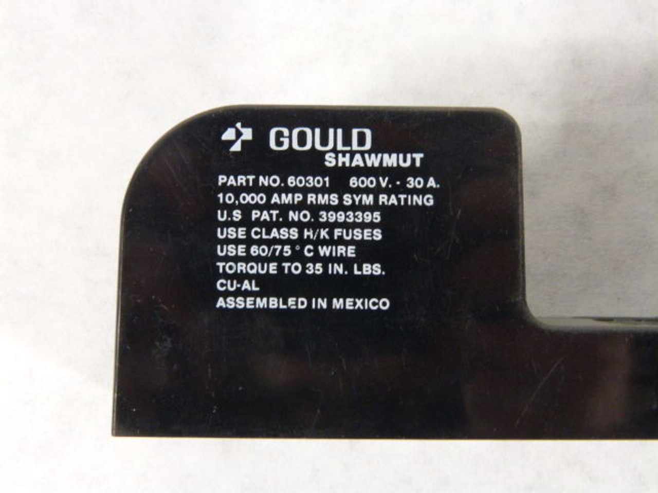 Gould Shawmut 60301 Fuse Holder 30A 600V 1P USED