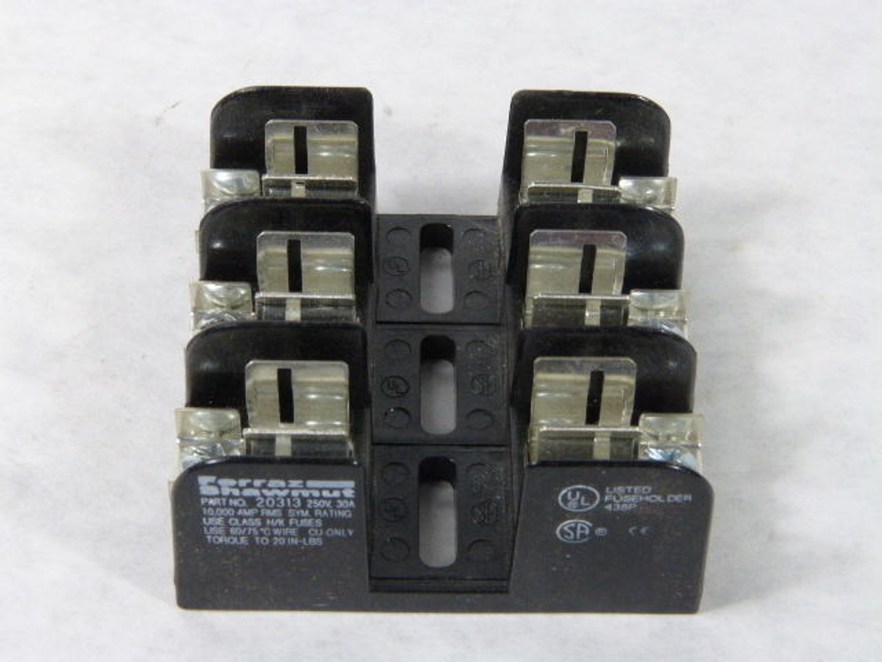 Ferraz Shawmut 20313 Fuse Holder 30A 250V 3-Pole USED