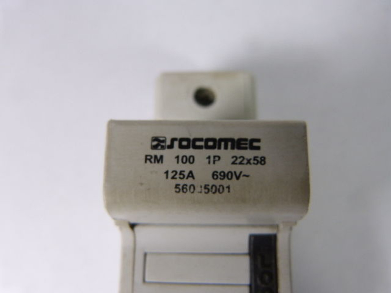 Socomec 56035001 RM100 Fuse Holder 125A 690V 1-Pole 22X58 *Stained* USED