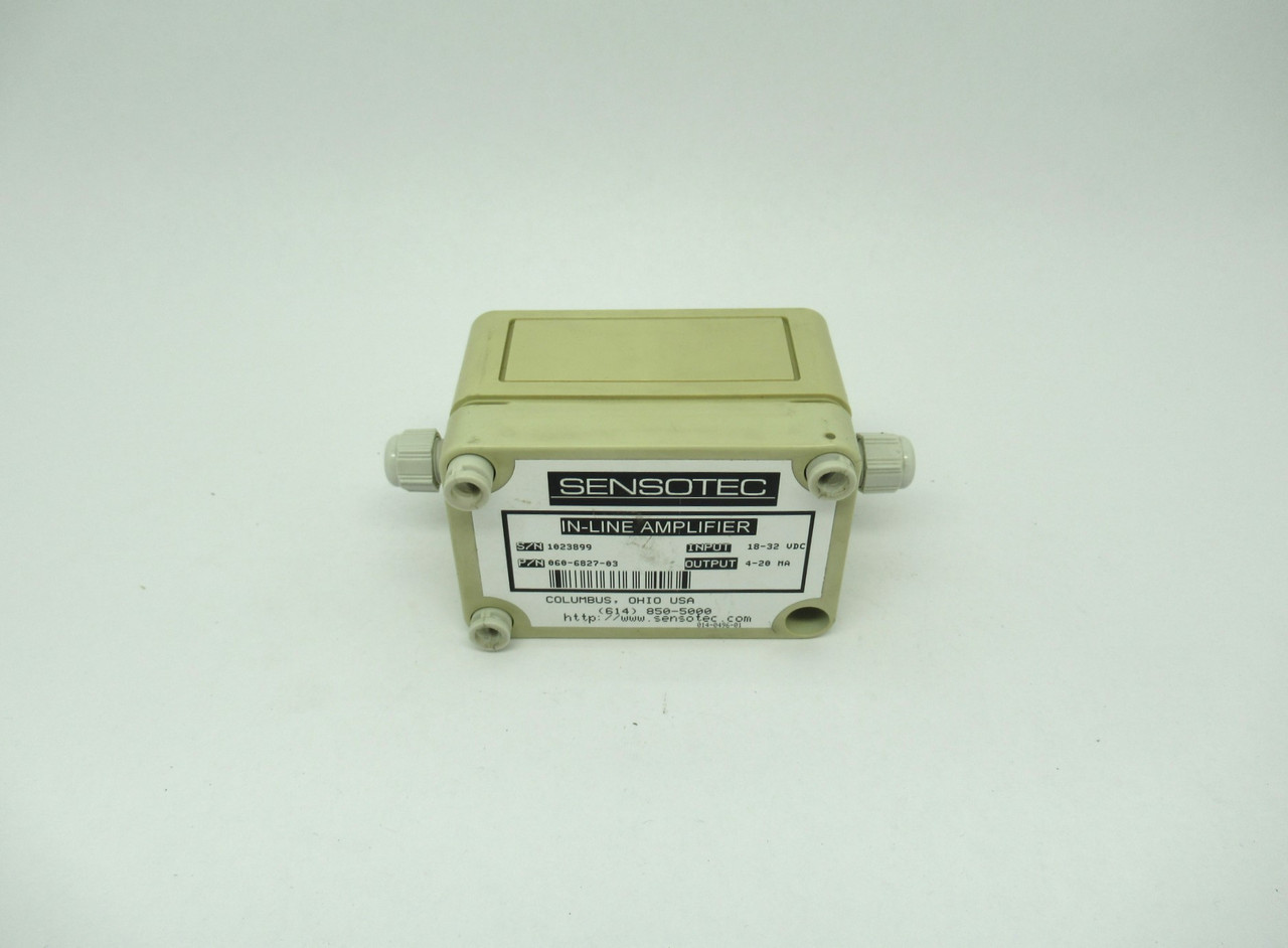 Sensotec 060-6827-03 Strain Gauge In-Line Amplifier *Missing Screw* USED