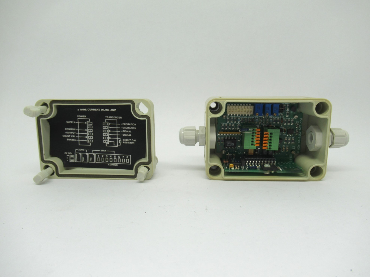 Sensotec 060-6827-03 Strain Gauge In-Line Amplifier *Missing Screw* USED