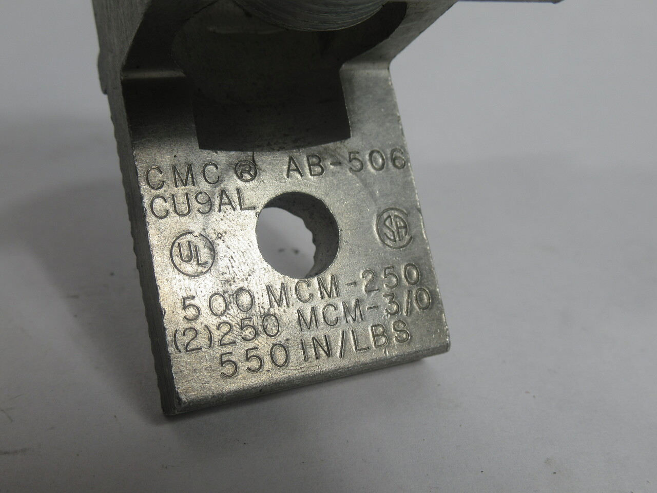 CMC AB-506 Lug Connector 500kcmil-250(2)250kcmil 3/0AWG 550 In/Lbs CU9AL USED