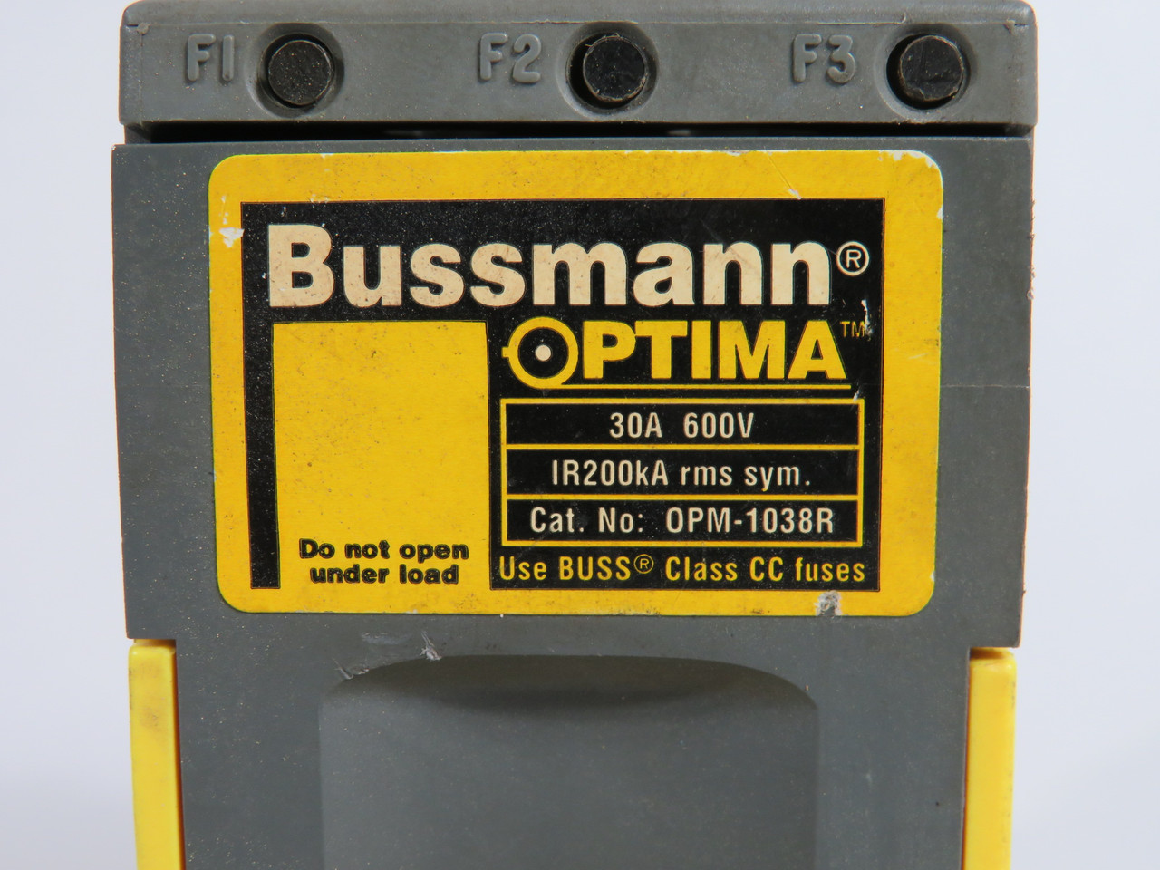 Bussmann OPM-1038R Fuse Block 30A 600V 3-Pole Class CC USED