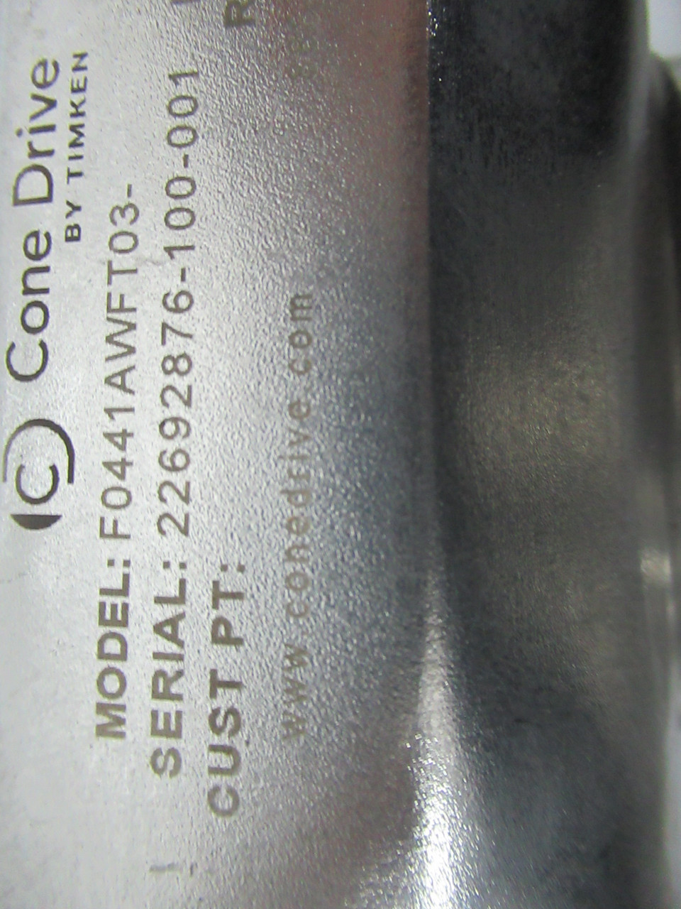 Timken Cone Drive F0441AWFT03 Stainless Right Angle Gearbox 30:1 Ratio NOP