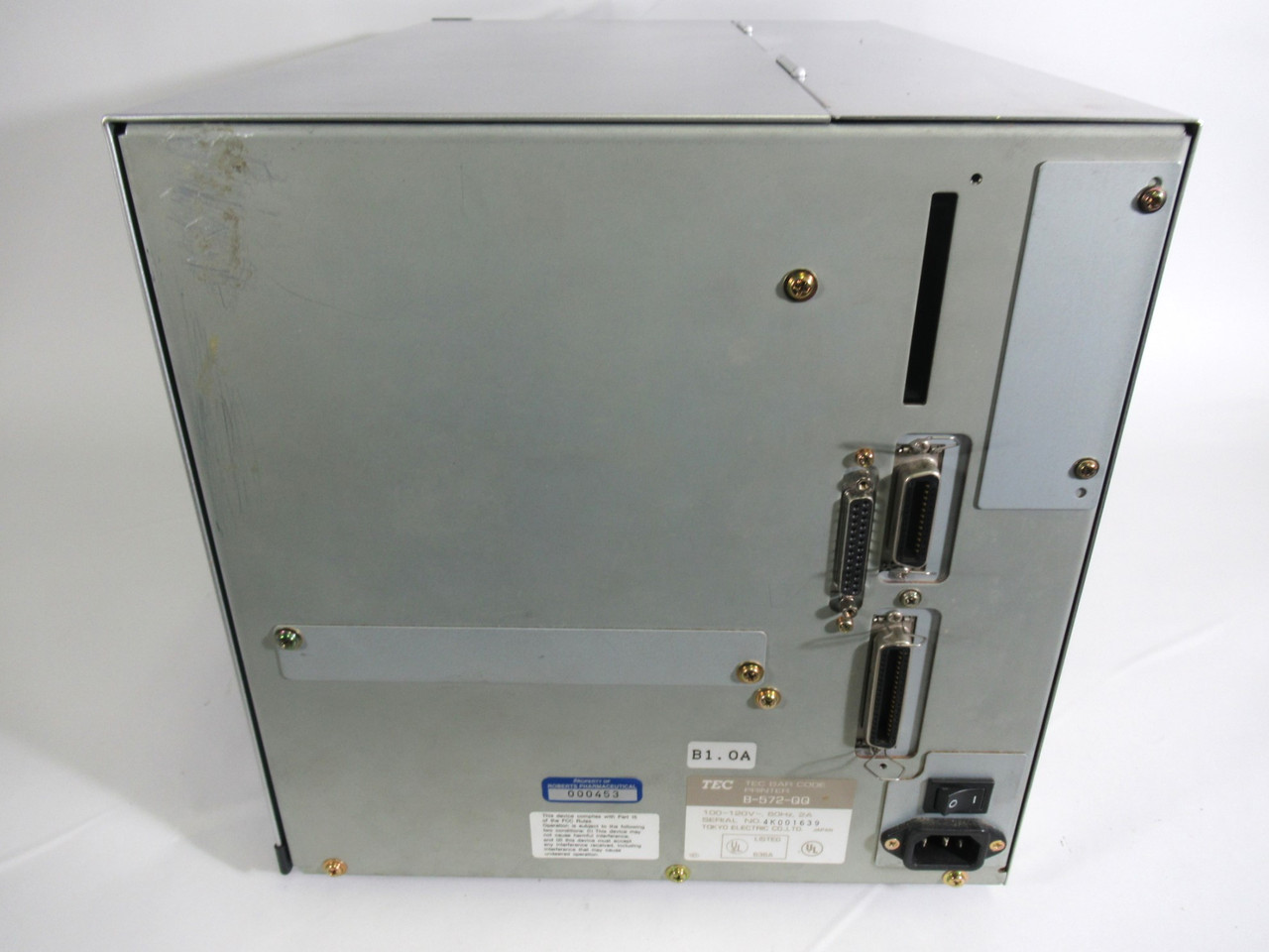TEC B-572-QQ Thermal Bar Code Printer 100-120V *Missing Components* USED