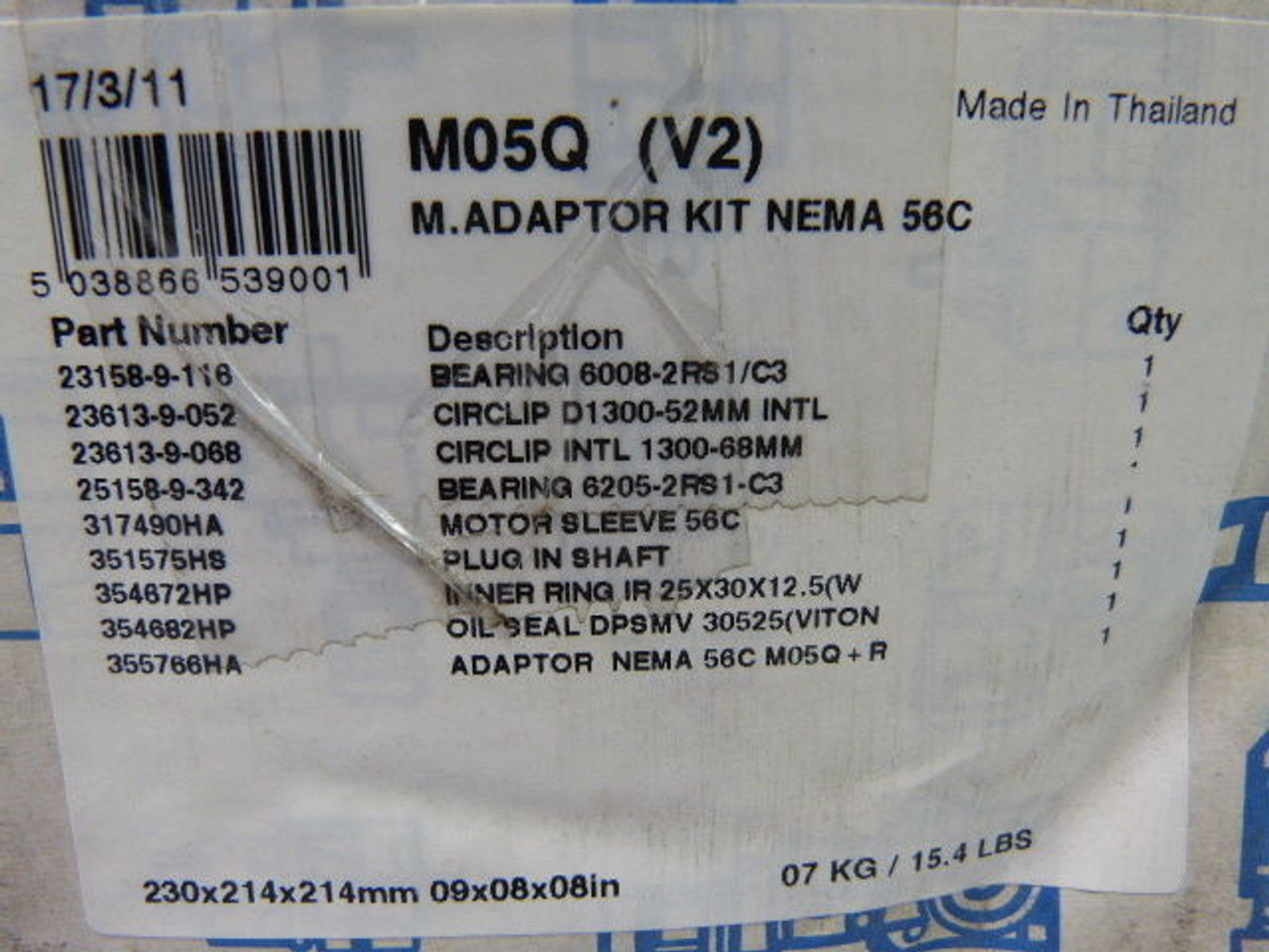 Radicon M05Q M.Adapter Kit Nema 56C *Sealed in Package* ! NEW !