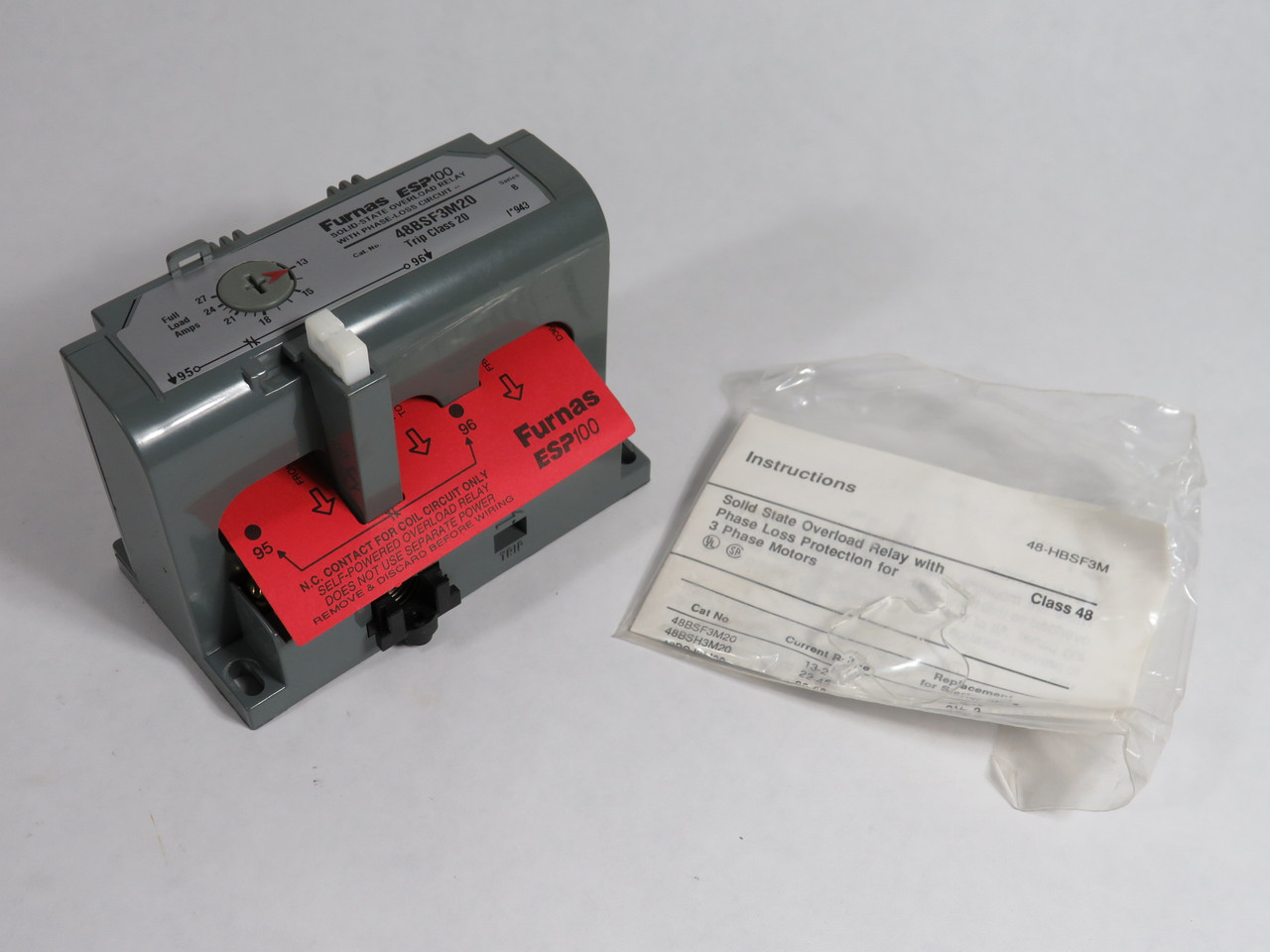 Furnas 48BSF3M20 Series B Solid State Overload Relay Manual Reset 13-27FLA NEW