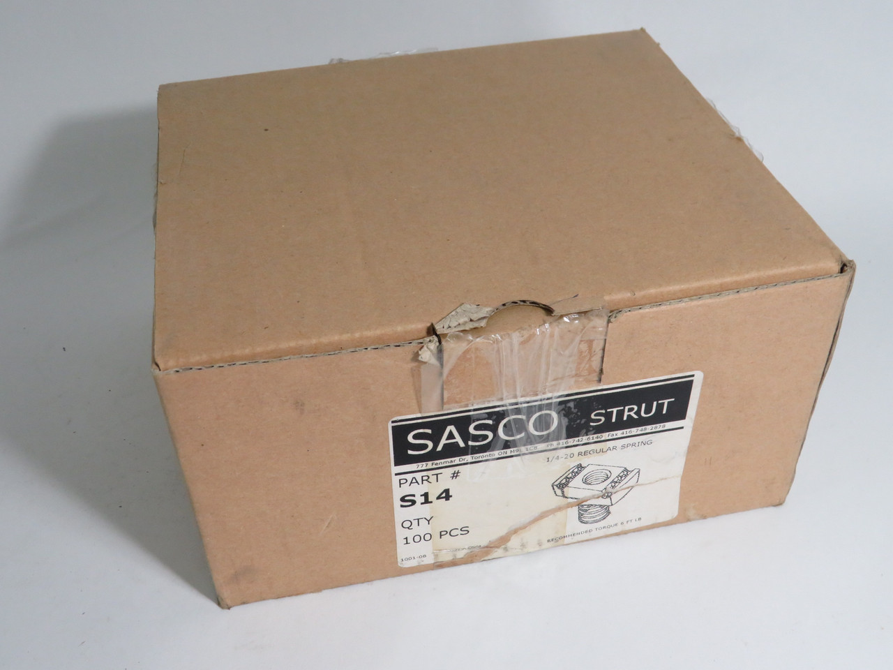 Sasco S14 1/4"-20 Regular Spring Clamping Nut Lot of 100 NEW
