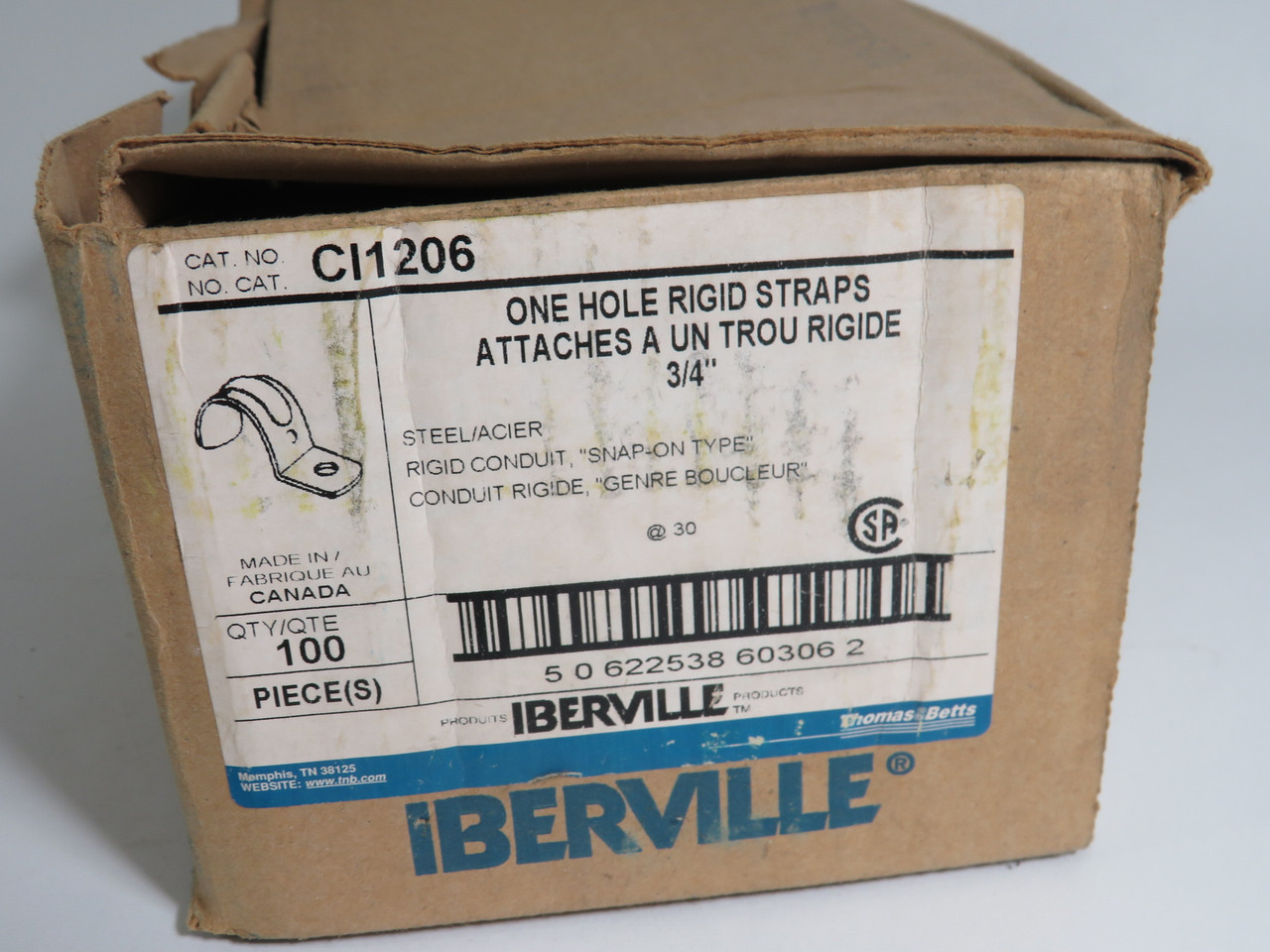 Iberville CI1206 3/4" Rigid Strap 1 Hole Lot of 78 NEW