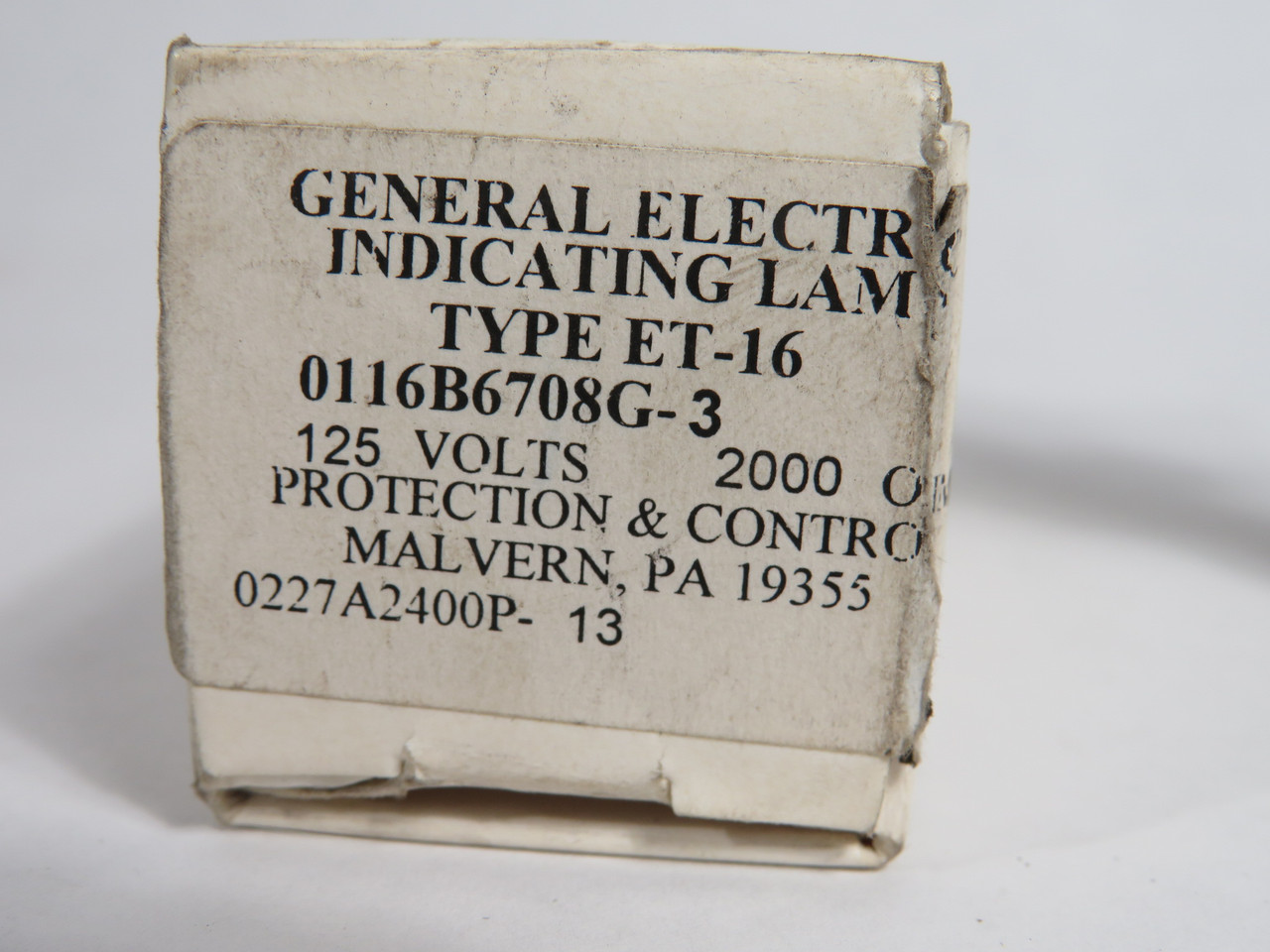 General Electric 0116BG708G3 Indicating Light No Cap Type ET-16 SHELF WEAR NEW