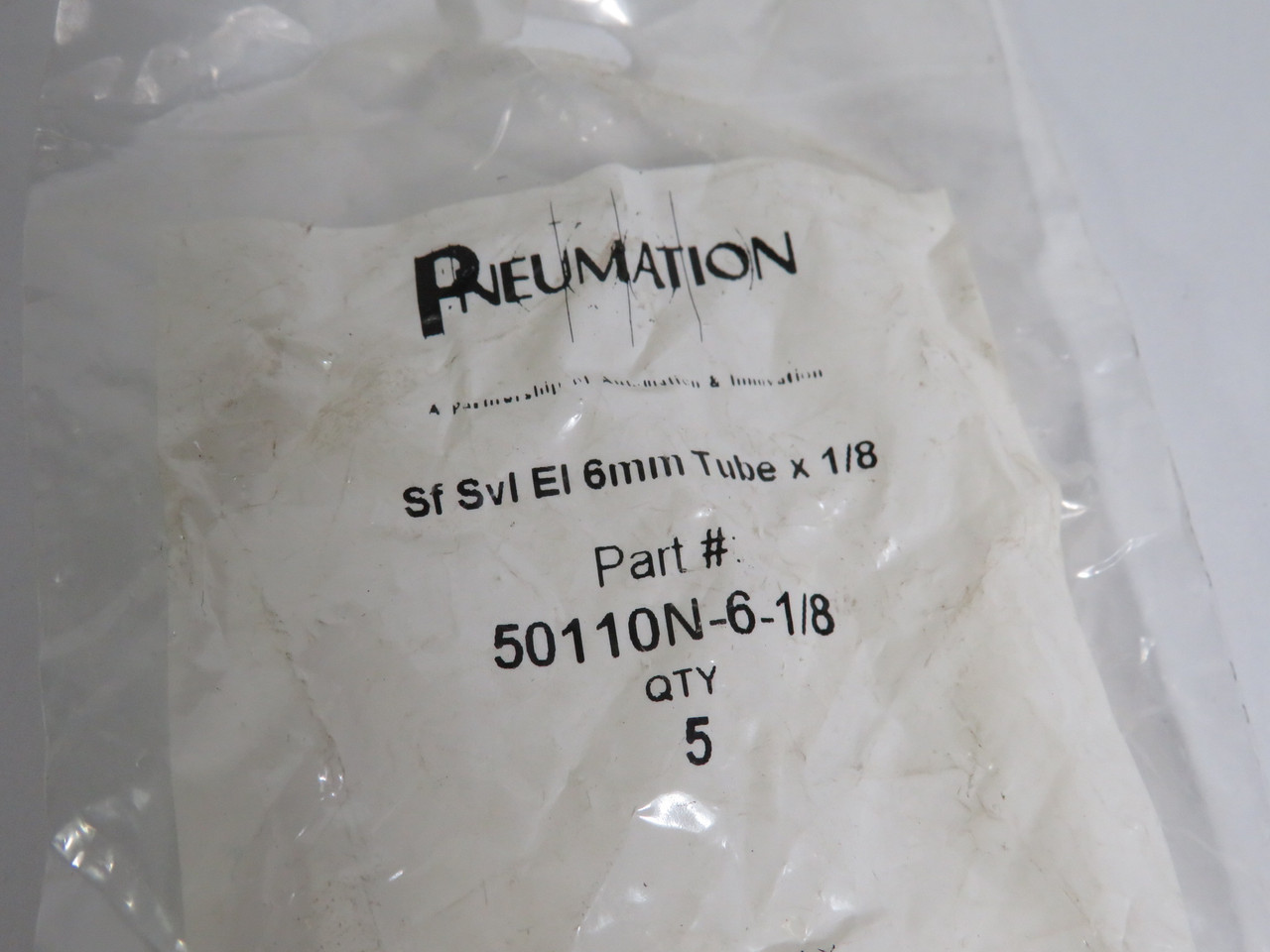 Pneumation 50110N-6-1/8 Swivel Male Elbow 6mm Tube 1/8" Lot of 3 *Open Bag* NWB