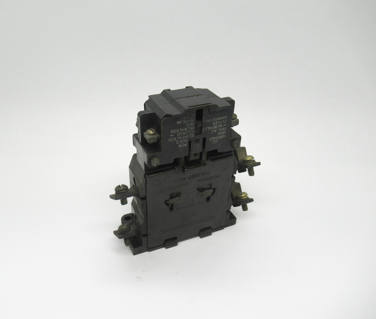 Cutler-Hammer 10933H8A Auxiliary Contact Assembly 600VAC USED