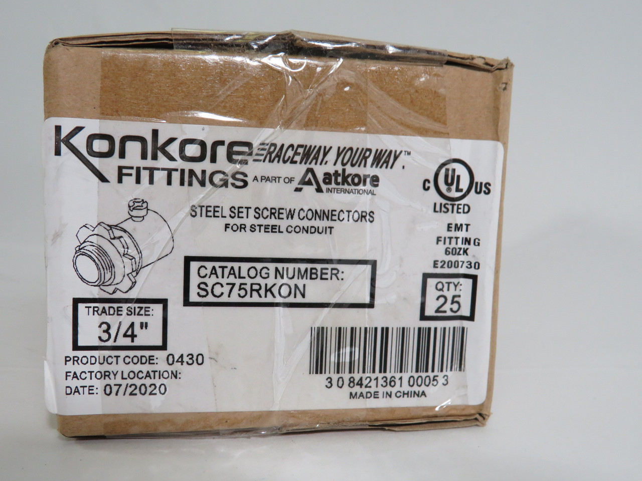 Konkore Fittings SC75RKON Steel Set Screw Connectors 3/4" 25-Pack *Sealed* NEW