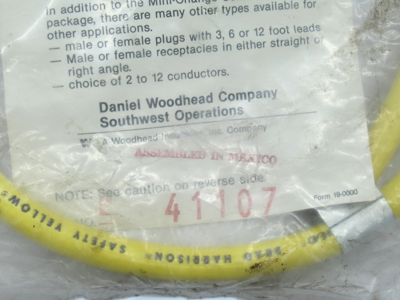 Woodhead 41107 Mini-Change Quick Disconnect Cable NWB
