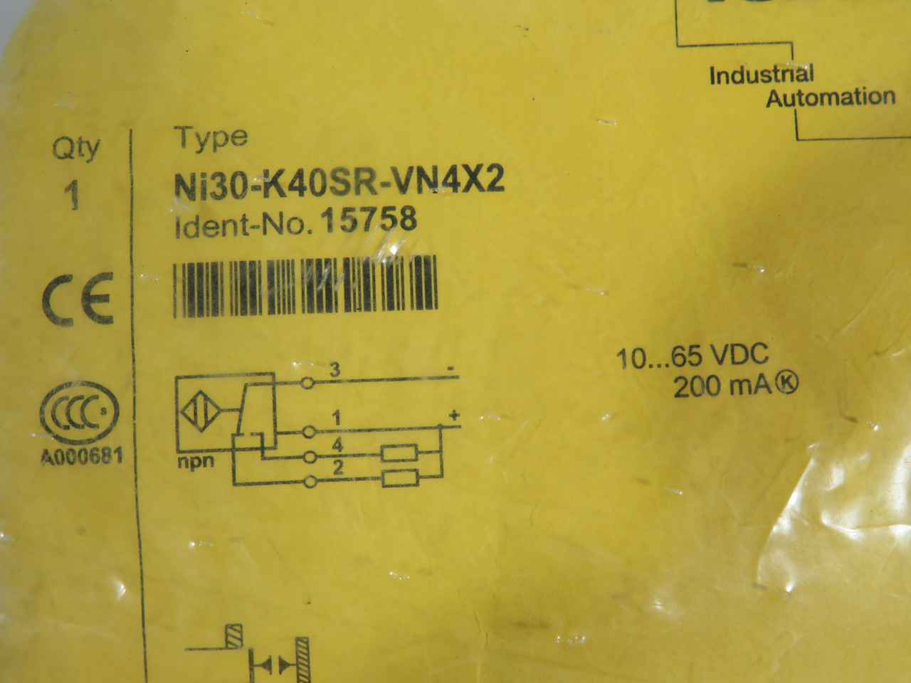 TURCK Ni30-K40SR-VN4X2 Inductive Sensor 10-65VDC 200mA ! NWB !