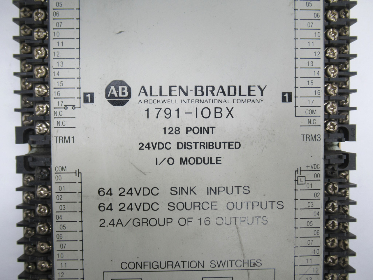 Allen-Bradley 1791-IOBX Distributed I/O Module 24VDC Ser. A *No Doors* USED