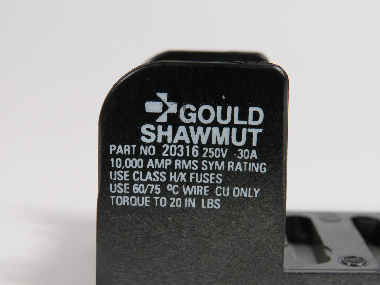 Gould Shawmut 20316 Fuse Block 30A 250V 1P USED