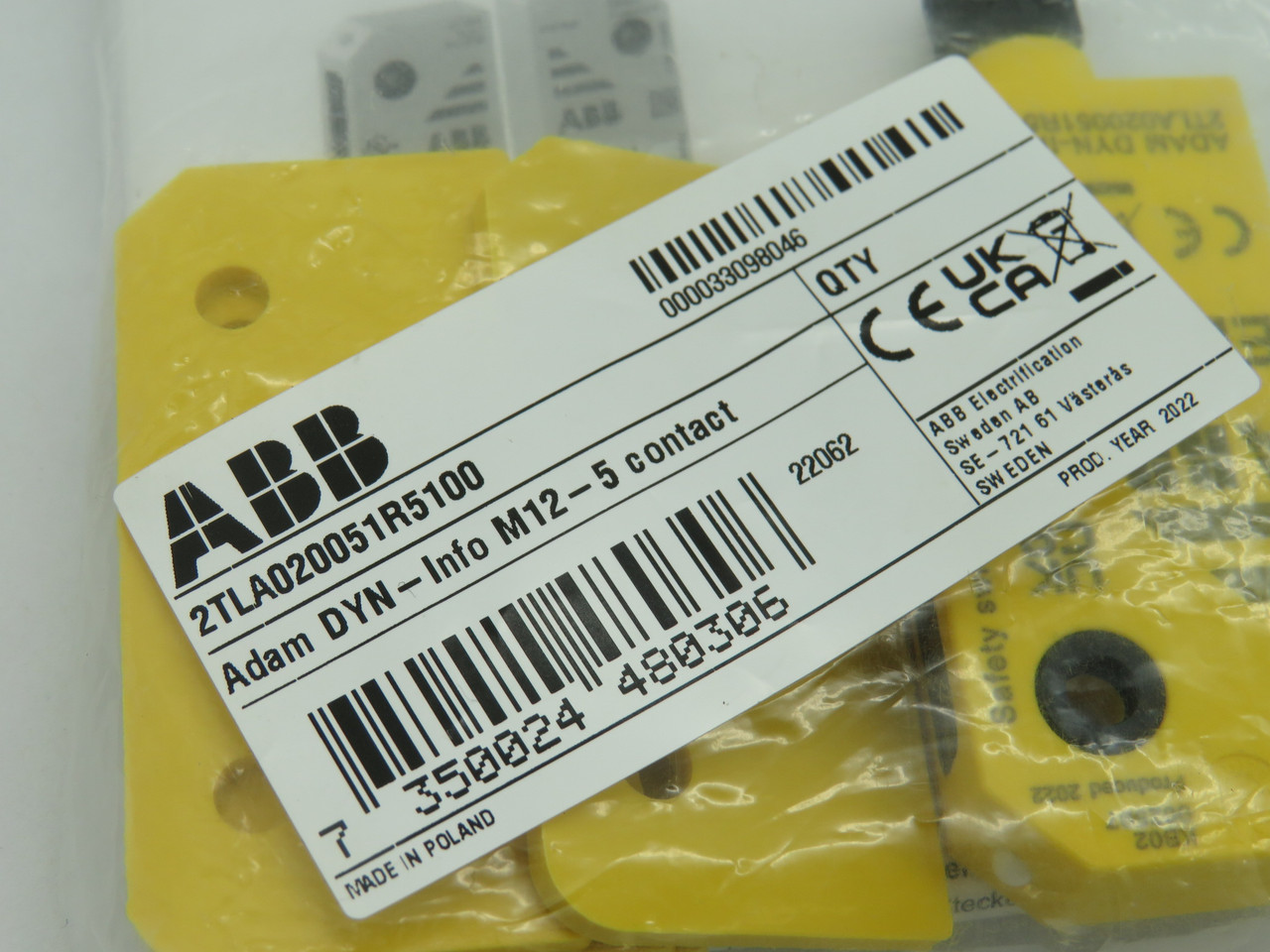 ABB 2TLA020051R5100 Non-Contact Safety Sensor Adam DYN-Info M12-5 24VDC NWB