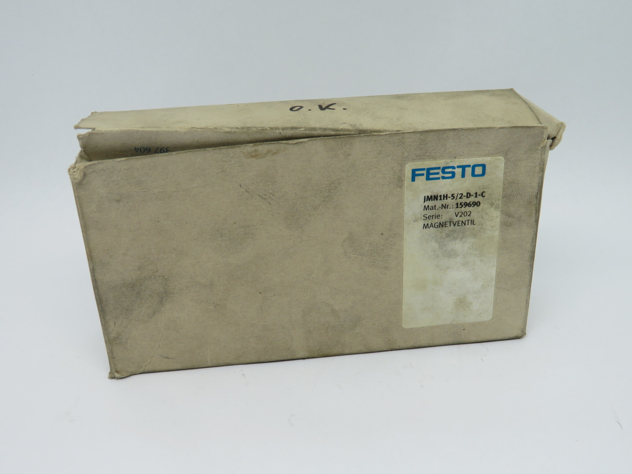 Festo 159690 JMN1H-5/2-D-1-C Solenoid Valve 2-10 Bar *Missing End Cover* USED