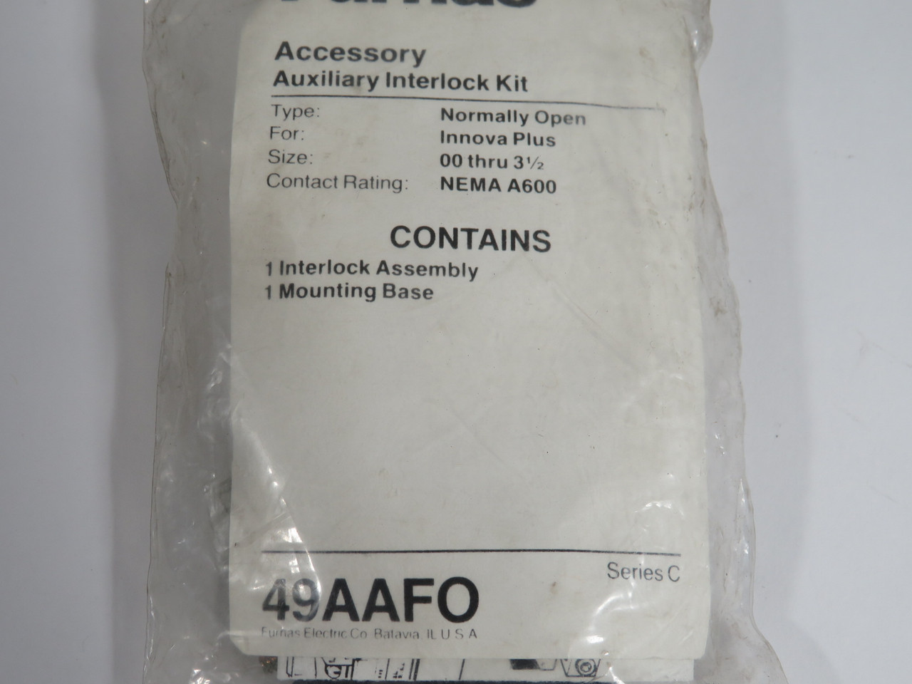 Furnas 49AAFO Auxiliary Interlock Kit Normally Open NEMA A600 NWB