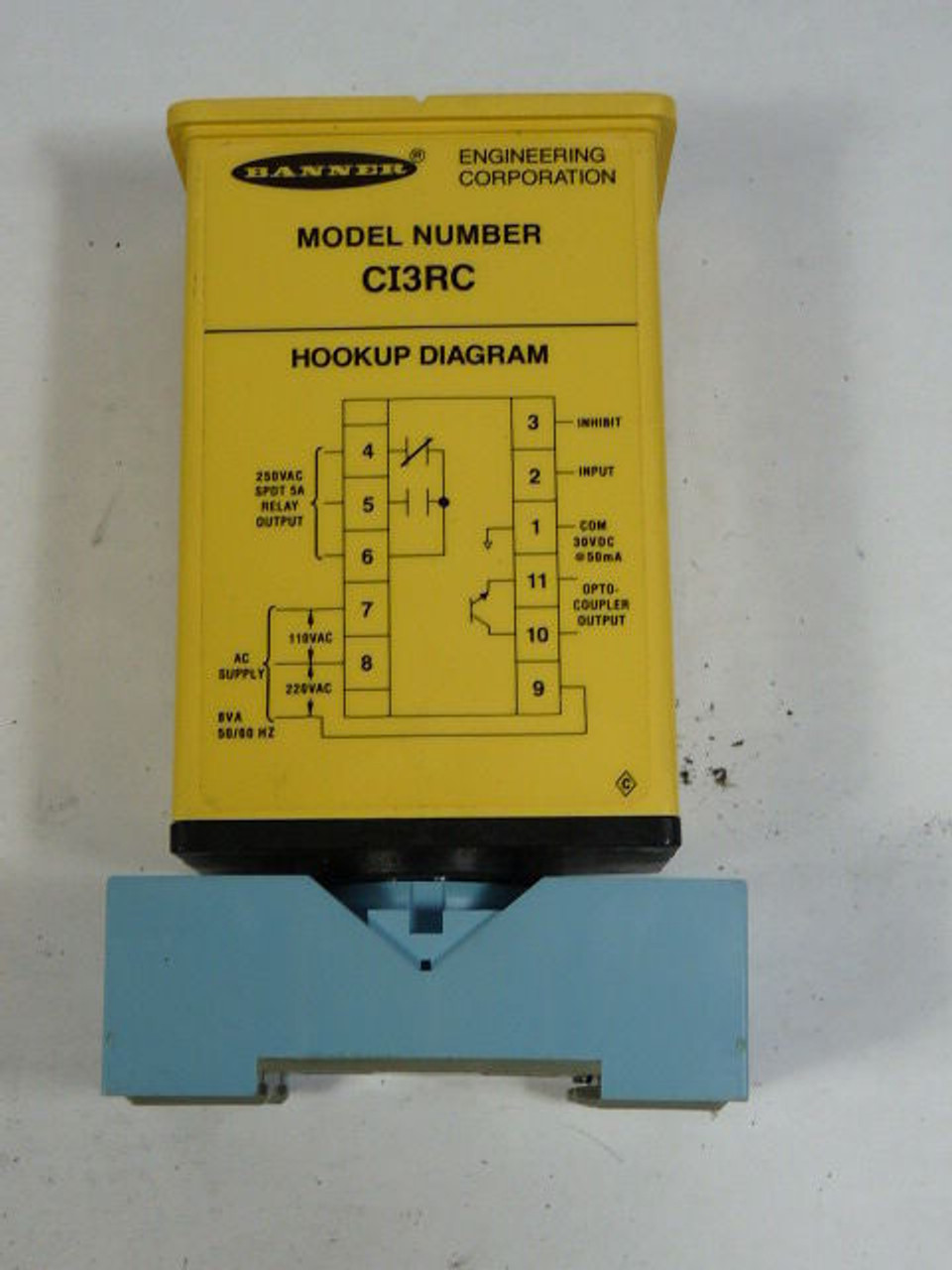 Banner CI3RC 26458 Maxi Amp Module Current Sensor w/Relay 120-240V USED