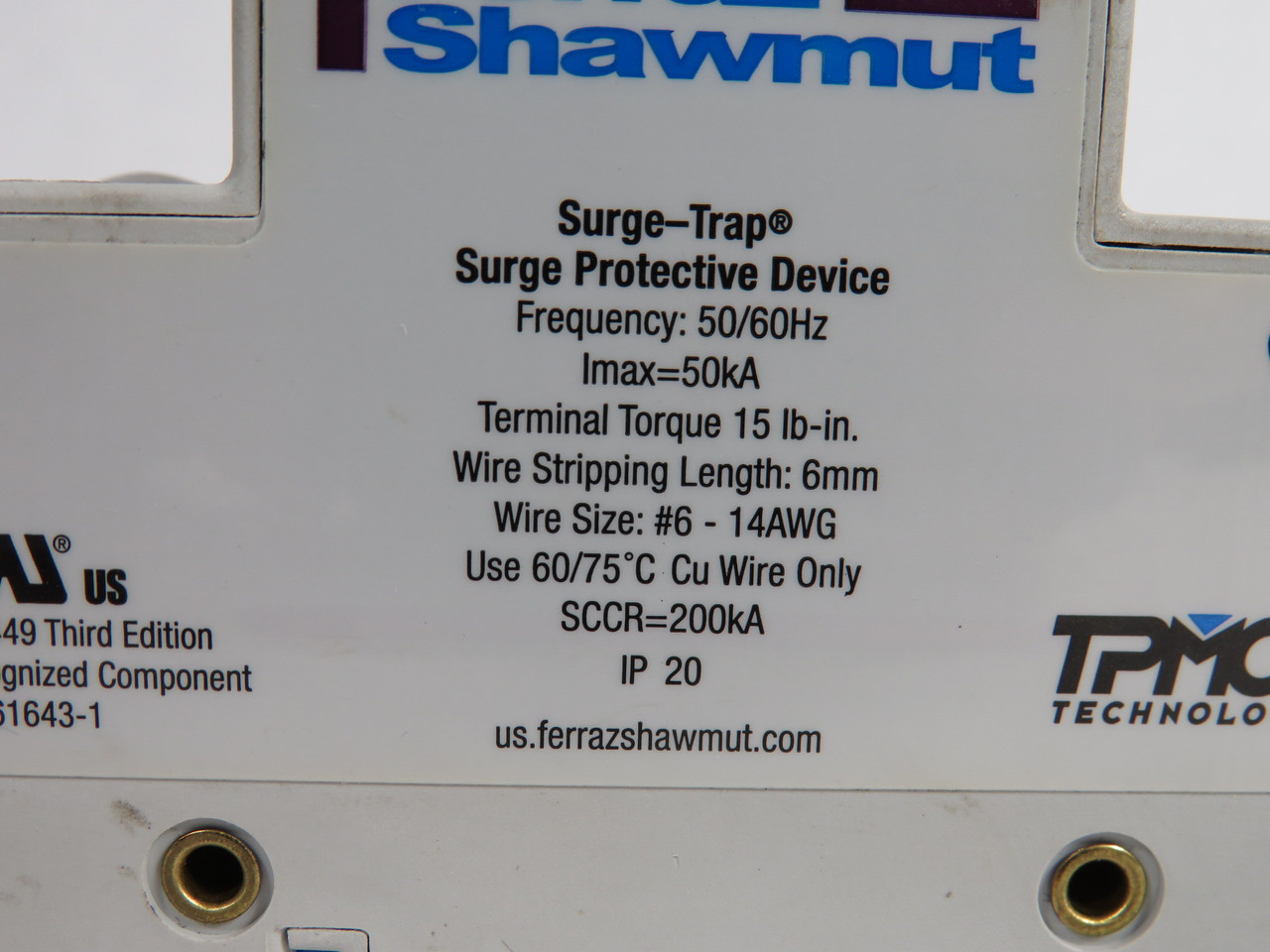 Ferraz Shawmut ST2083PYG Surge Suppressor 120/208V 3Ph Wye 50/60Hz USED