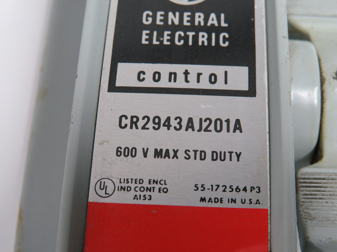 General Electric CR2943AJ201A Control Station with Rocker Actuator 600V Max USED