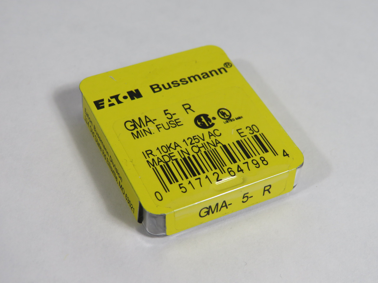 Eaton Bussmann GMA-5-R Fast-Acting Glass Fuse 5A 125V 5-Pack NEW