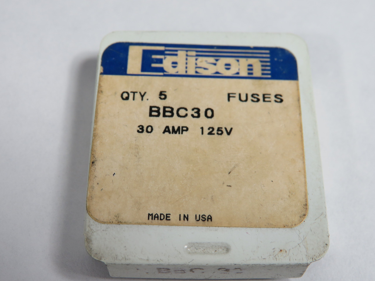 Edison BBC30 Fast-Acting Ceramic Fuse 30A 125V 5-Pack NEW