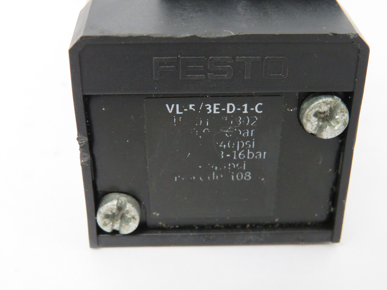 Festo 151011 VL-5/3E-D-1-C 5/3 Pneumatic Valve 1200l/min 3-16 bar *COS DMG* USED