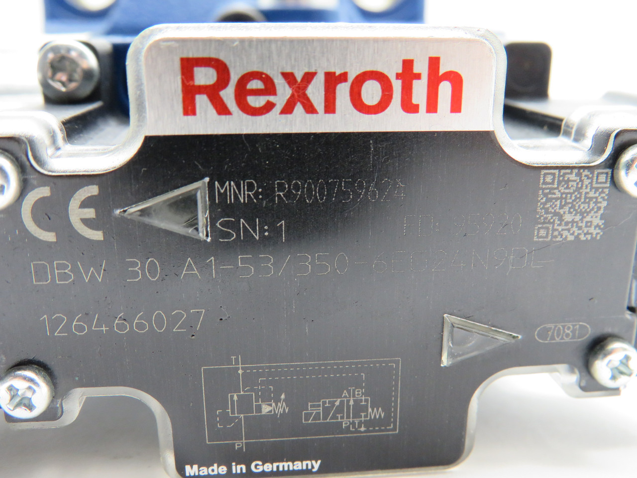 Rexroth R900759624 Valve W/ R900021463 24VDC 1,25A With Screws NOP