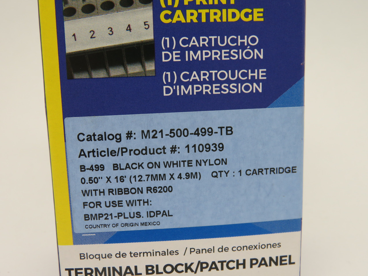 Brady M21-500-499-TB Black On White Terminal Block Labels 0.50" X 16" NEW