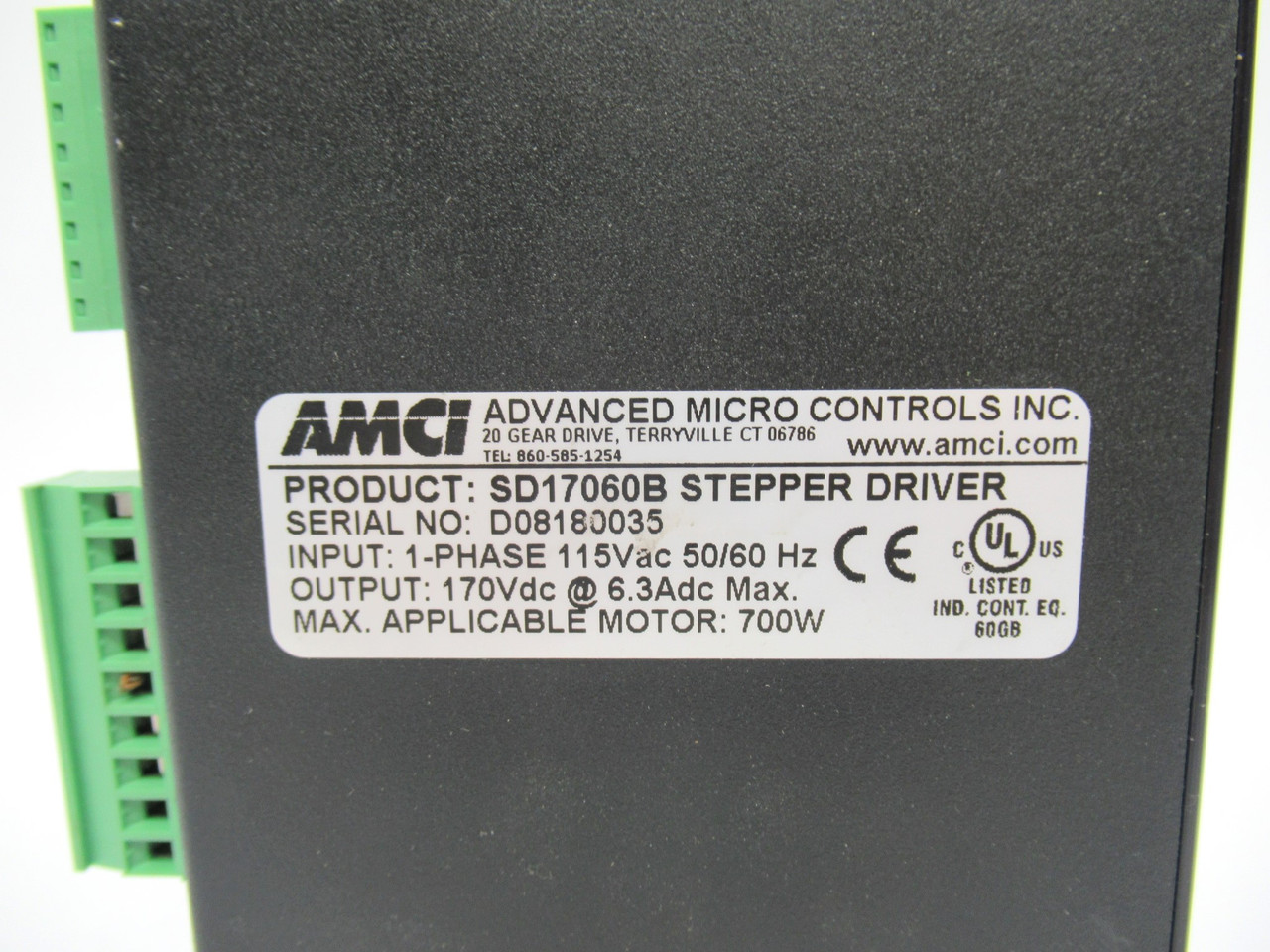 AMCI SD17060B Stepper Motor Drive 115VAC 50/60HZ USED