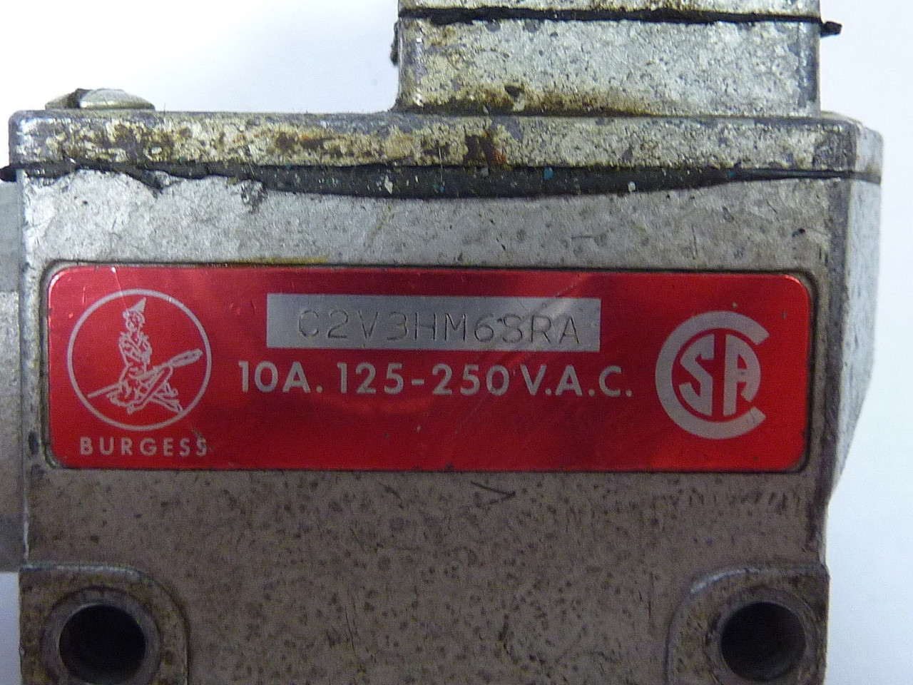 Burgess C2V3HM6SRA Micro Switch 10A 125-250VAC USED