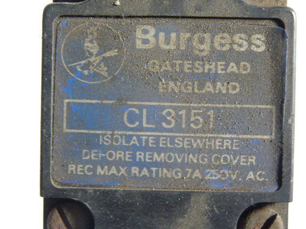 Burgess CL3151 Snap Action Limit Switch 7A 250VAC USED