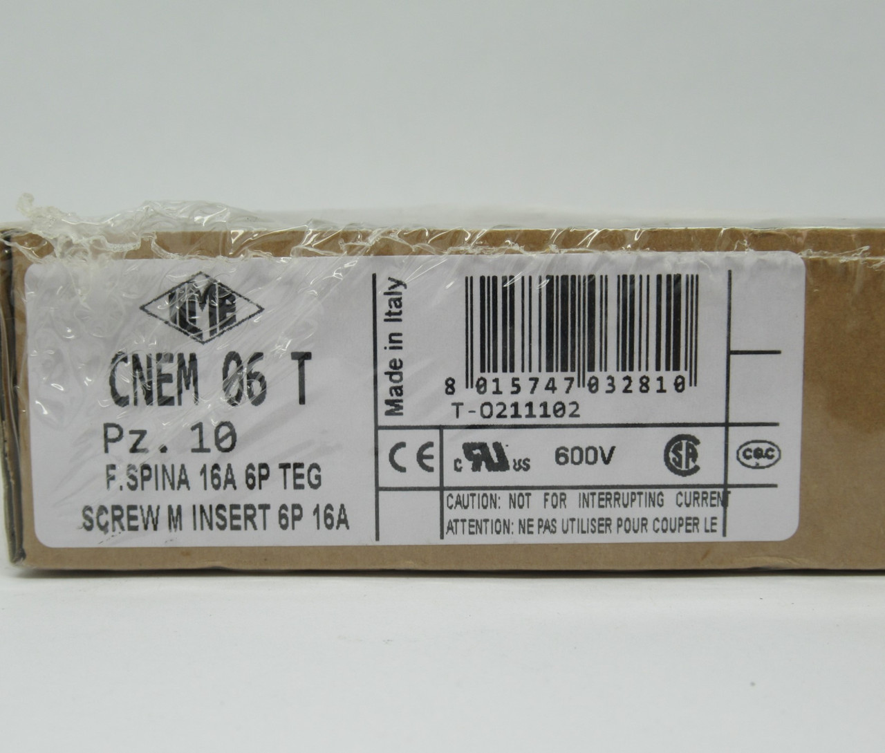 Ilme CNEM-06-T Male Insert Screw Terminal Connection 600V 16A 6P 10-Pack NEW